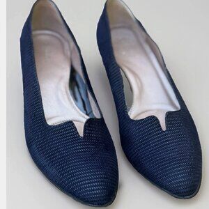 (7.5) BEAUTIFEEL Mistique Blue Comfort Leather Handmade Kitten Heels